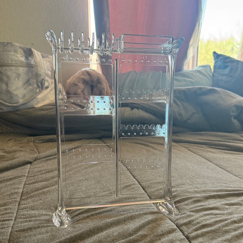 Clear Acrylic Jewelry Organizer Stand - Multi-Tier Earring & Necklace Holder